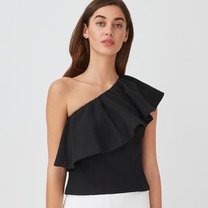 Cuyana flounce top black xs
